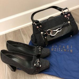 Black and grey Stuart Weitzman bag
